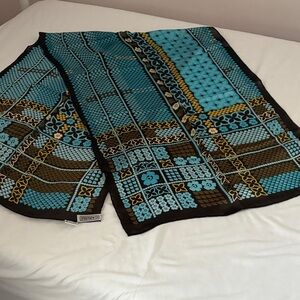 Vintage Carlisle Oblong Patterned Silk Scarf, NWT